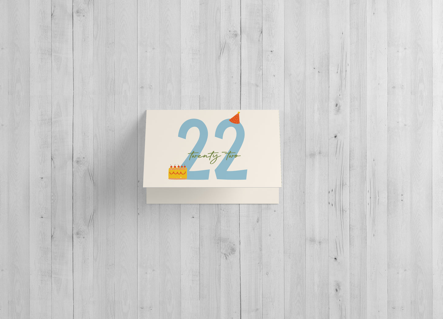 Shine Bright 22nd Birthday - Single 5x7 Card