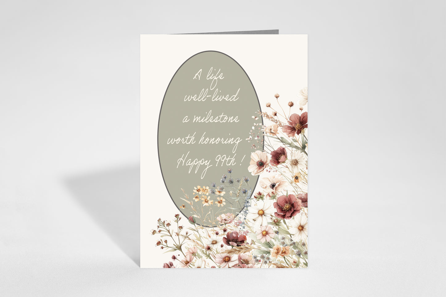 Wildflower 99th Birthday Card - Single 5x7 Card