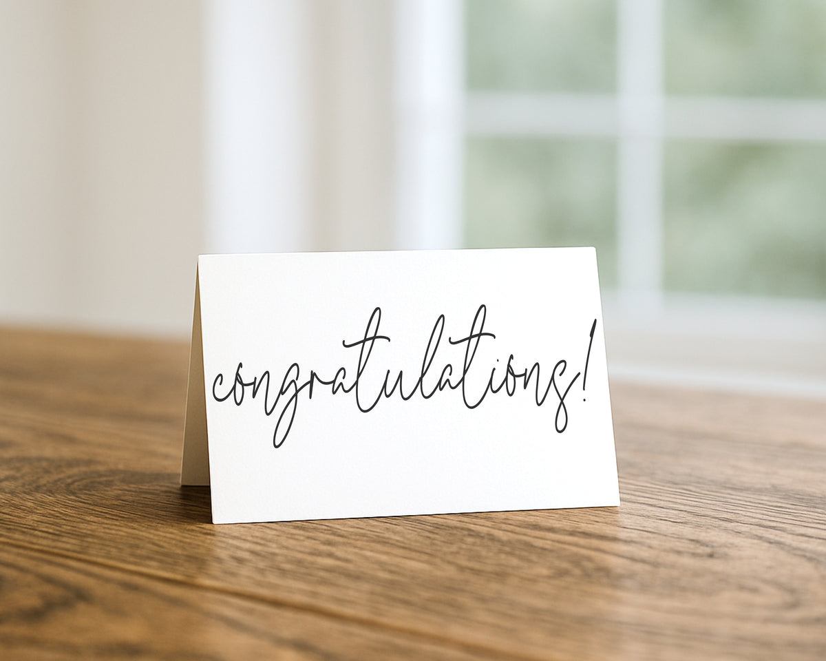 Black and White Congratulations, 10 Pack