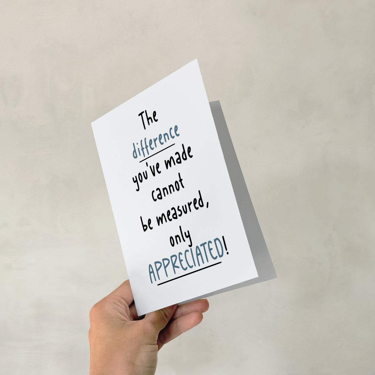 The Difference You've Made - 5x7 Single Card