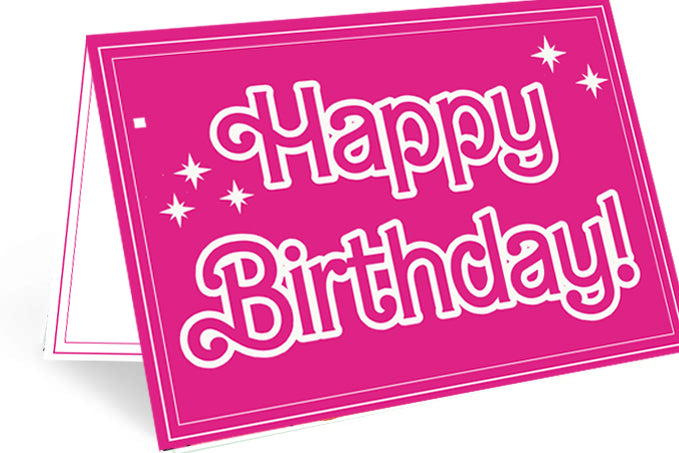 Hot Pink Princess, Barbie, Girl Birthday Card - Single Card