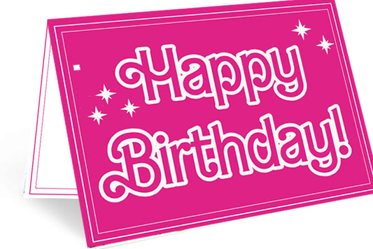 Hot Pink Princess, Barbie, Girl Birthday Card - Single Card