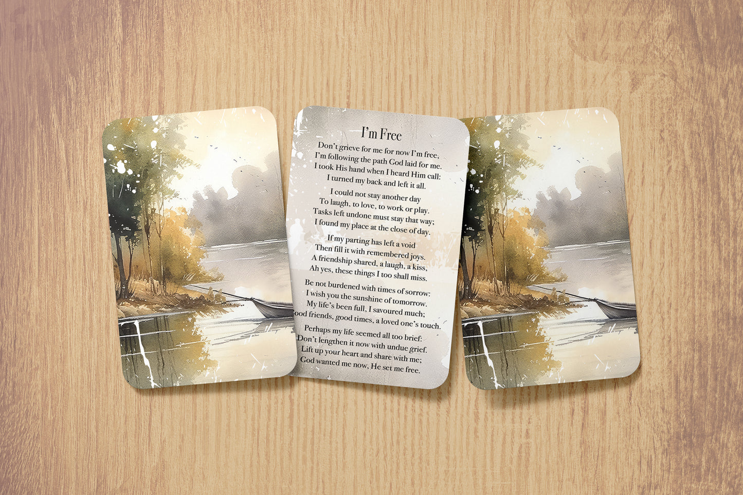 Red Door Inspirations I'm Free Bereavment Cards for Comfort & Encouragement, Funeral Favor, Funeral Prayer Cards 25 pack Made in the USA! (Encouragement Cards I'm Free)