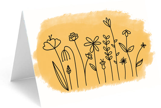Sketch Flower Cards - Included 25 cards