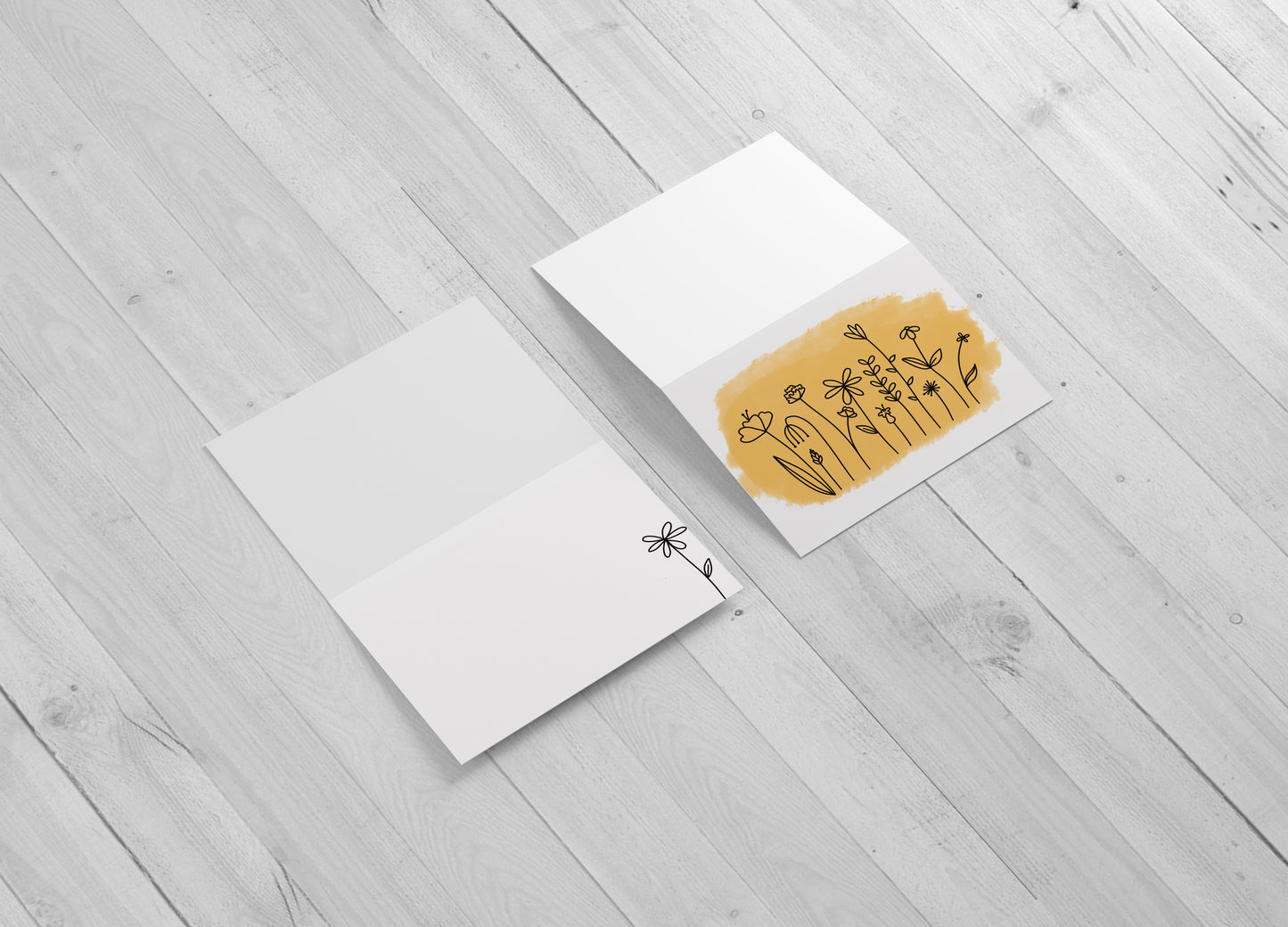 Sketch Flower Cards - Included 25 cards