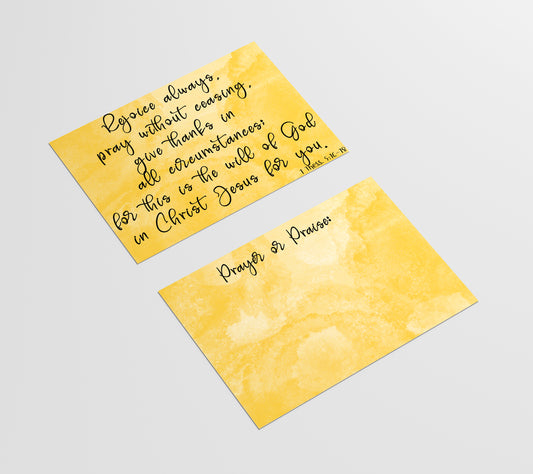 Yellow Prayer and Praise Cards - set of 50