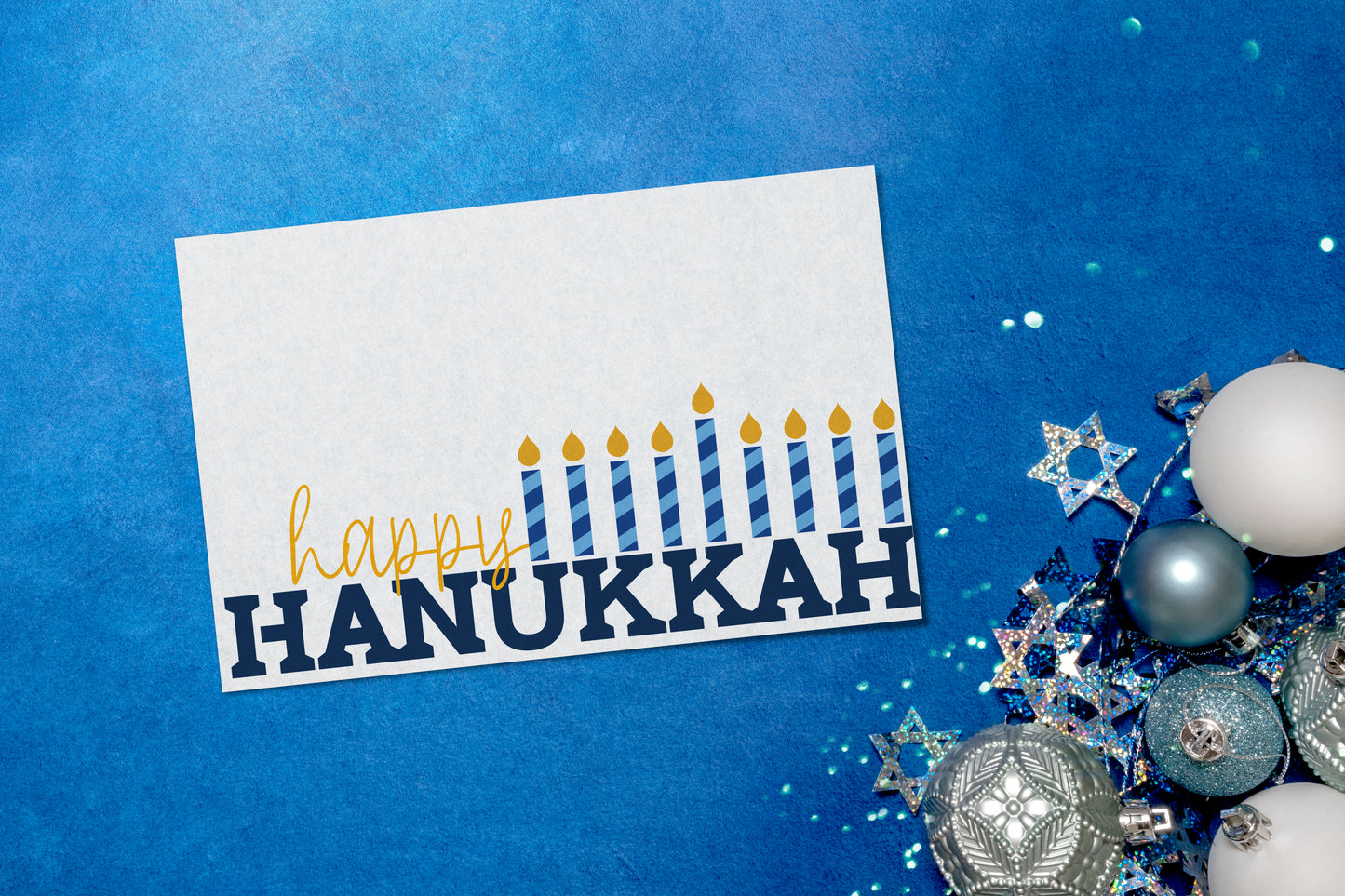 Happy Hanukkah Card - Single or 10 Pack