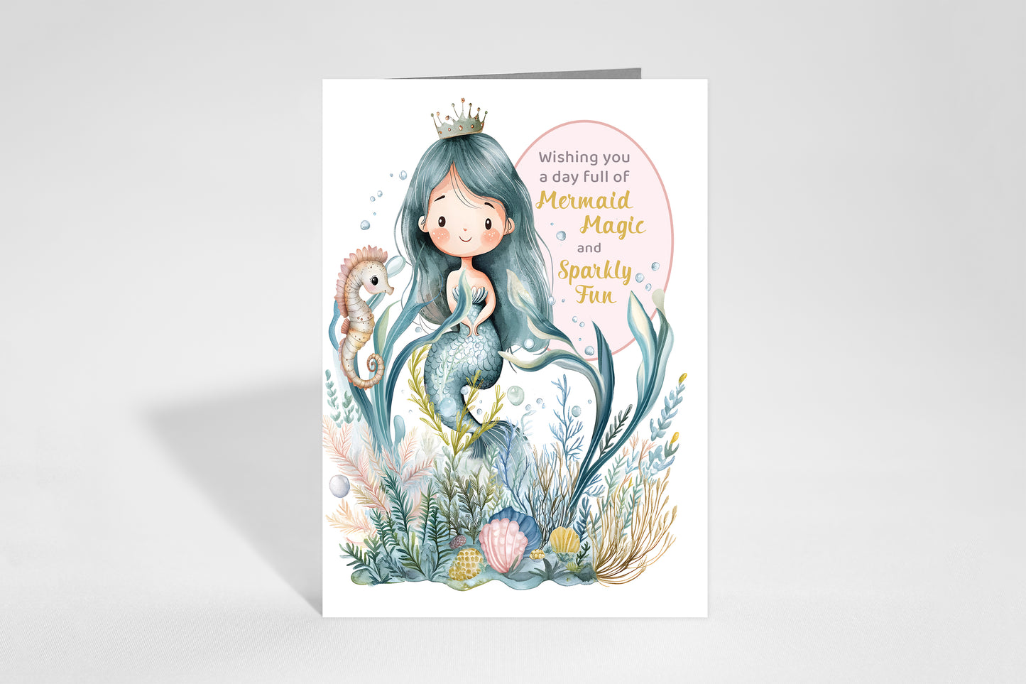 Magical Mermaid Birthday Card - Single 5x7 Card