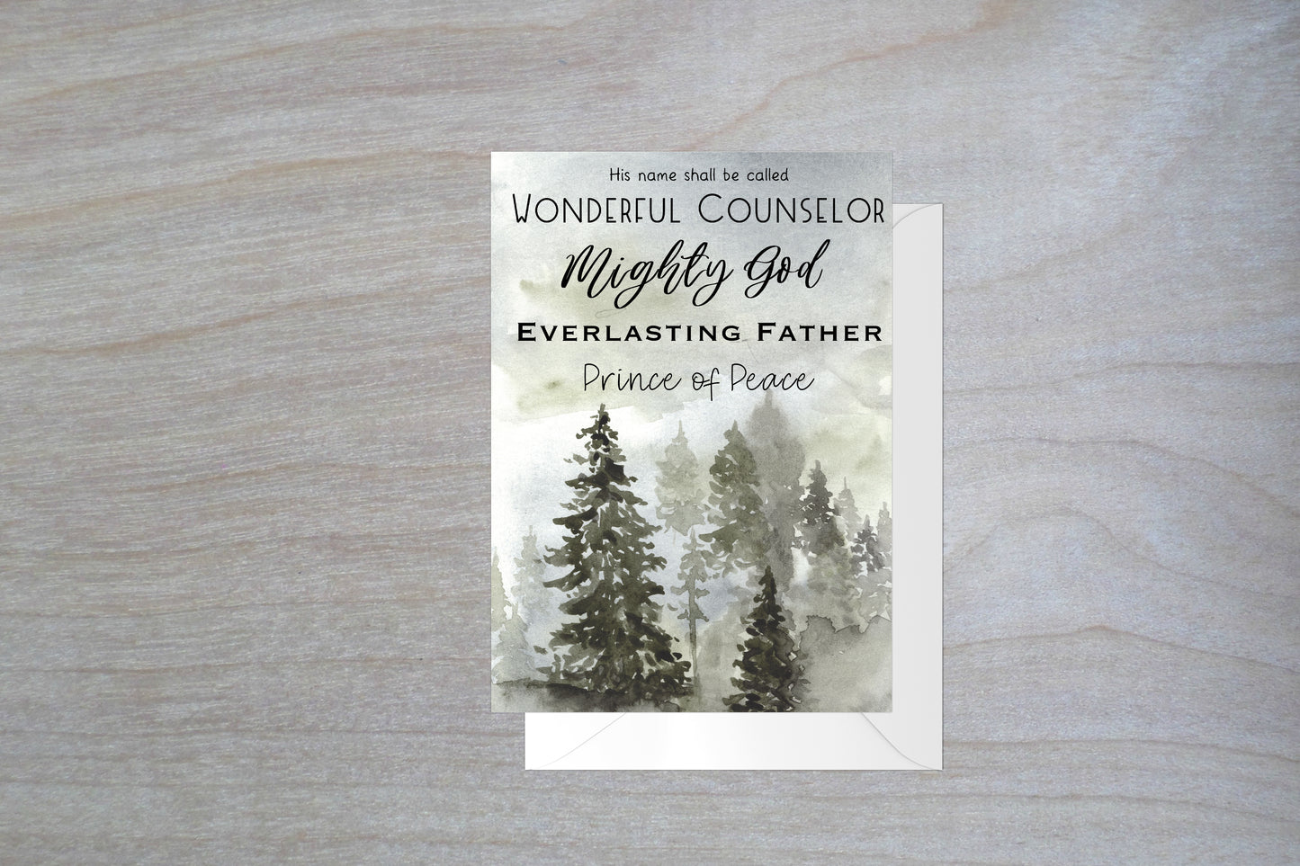 Green Tree Christian Christmas Card - Includes 20 cards