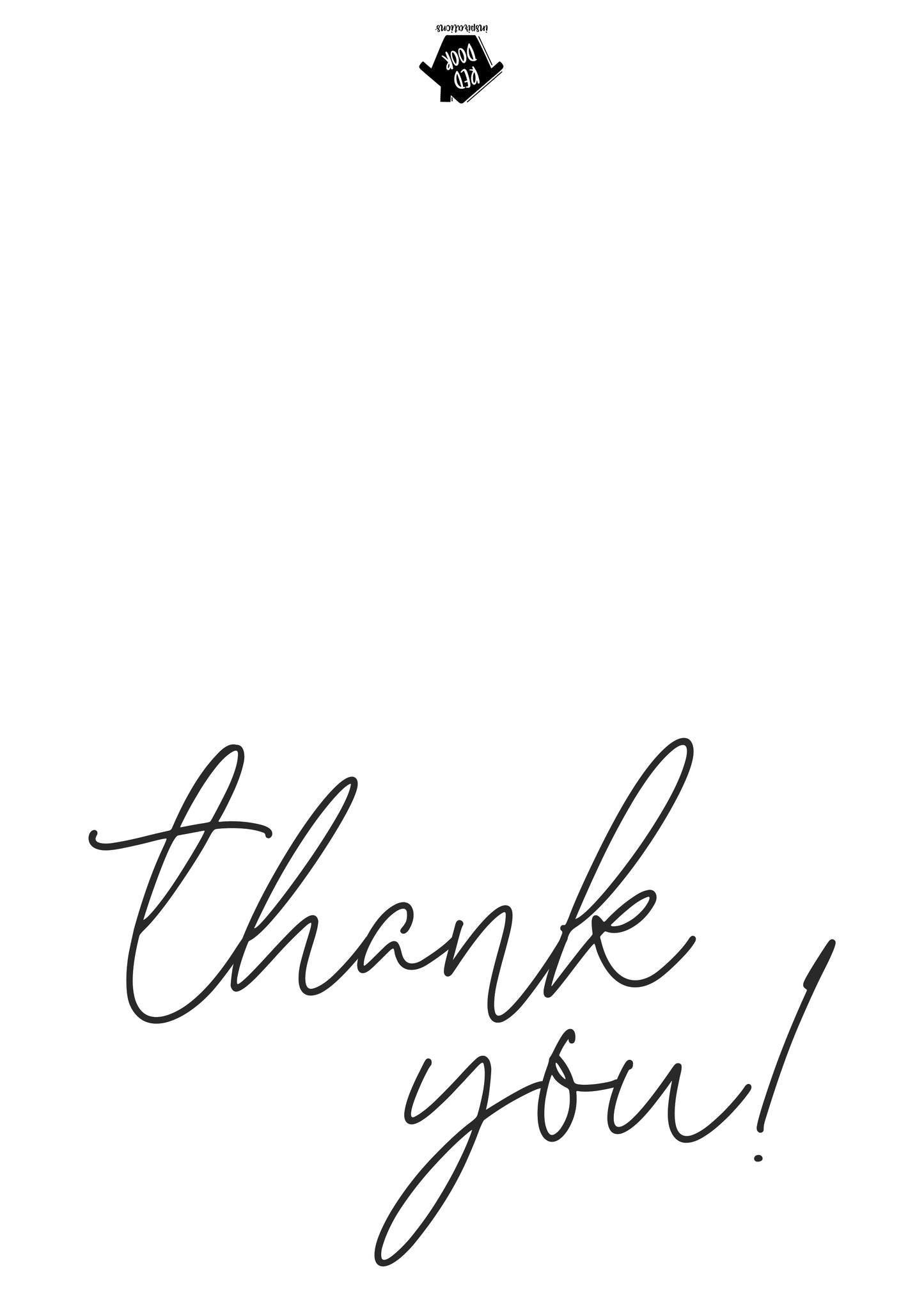 Black and White Thank You - Includes 20 cards