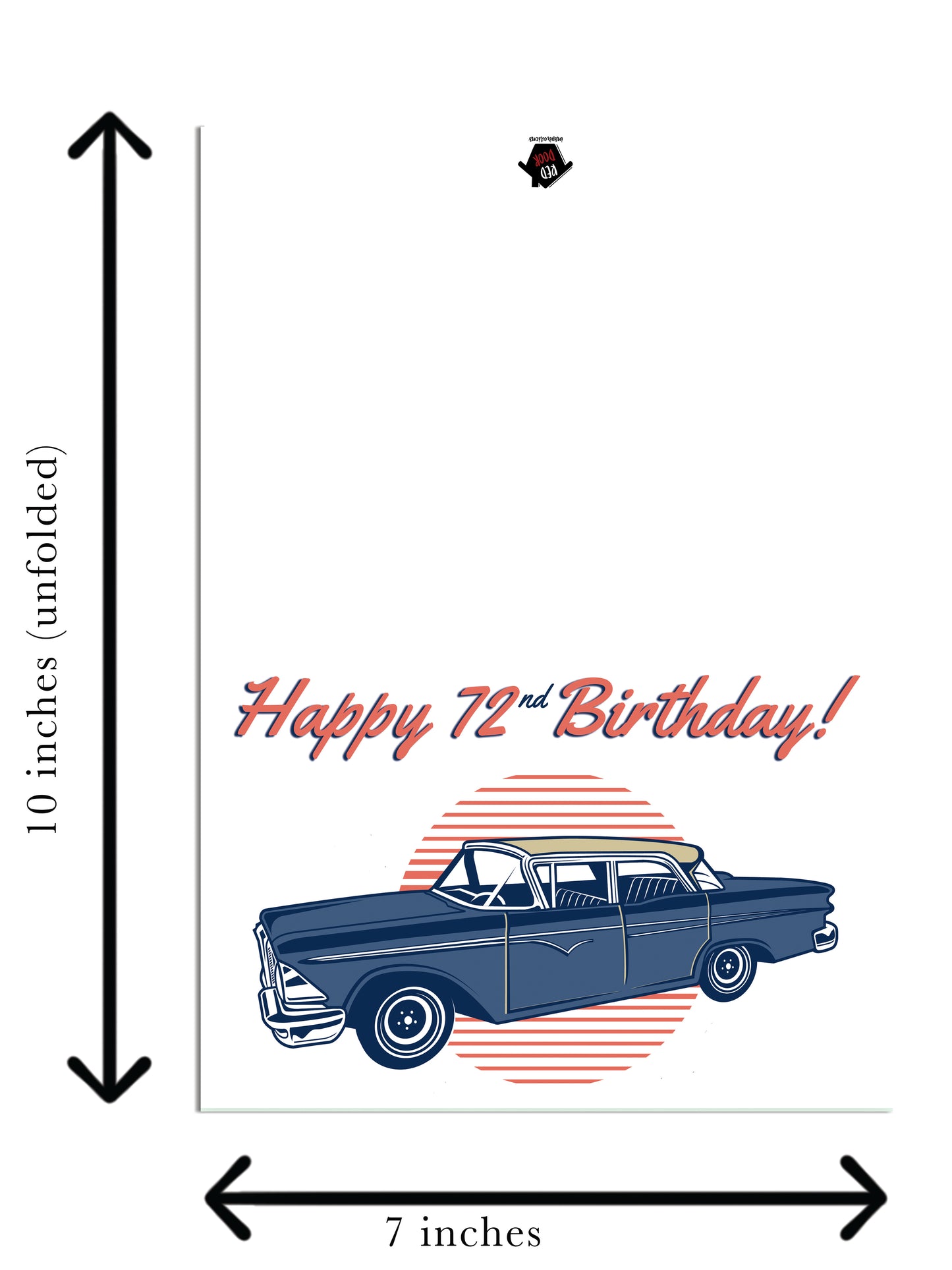 72nd Vintage Car Birthday - Single Card