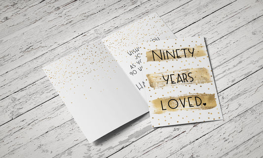 90 Years Loved - Single Card