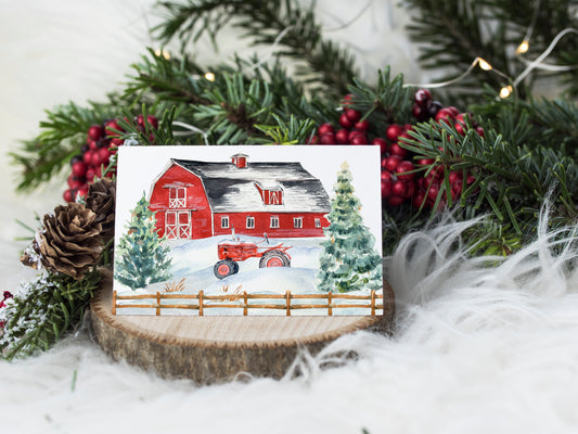Barn Christmas Card - Includes 20 cards