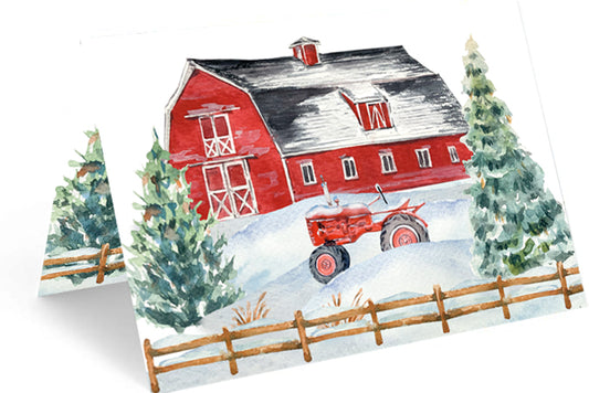 Barn Christmas Card - Includes 20 cards