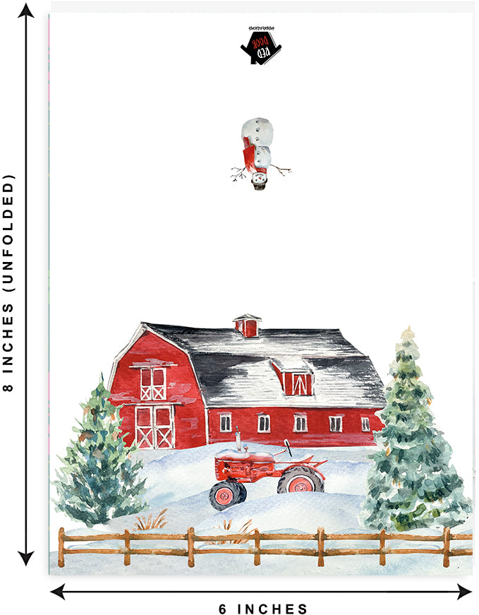 Barn Christmas Card - Includes 20 cards