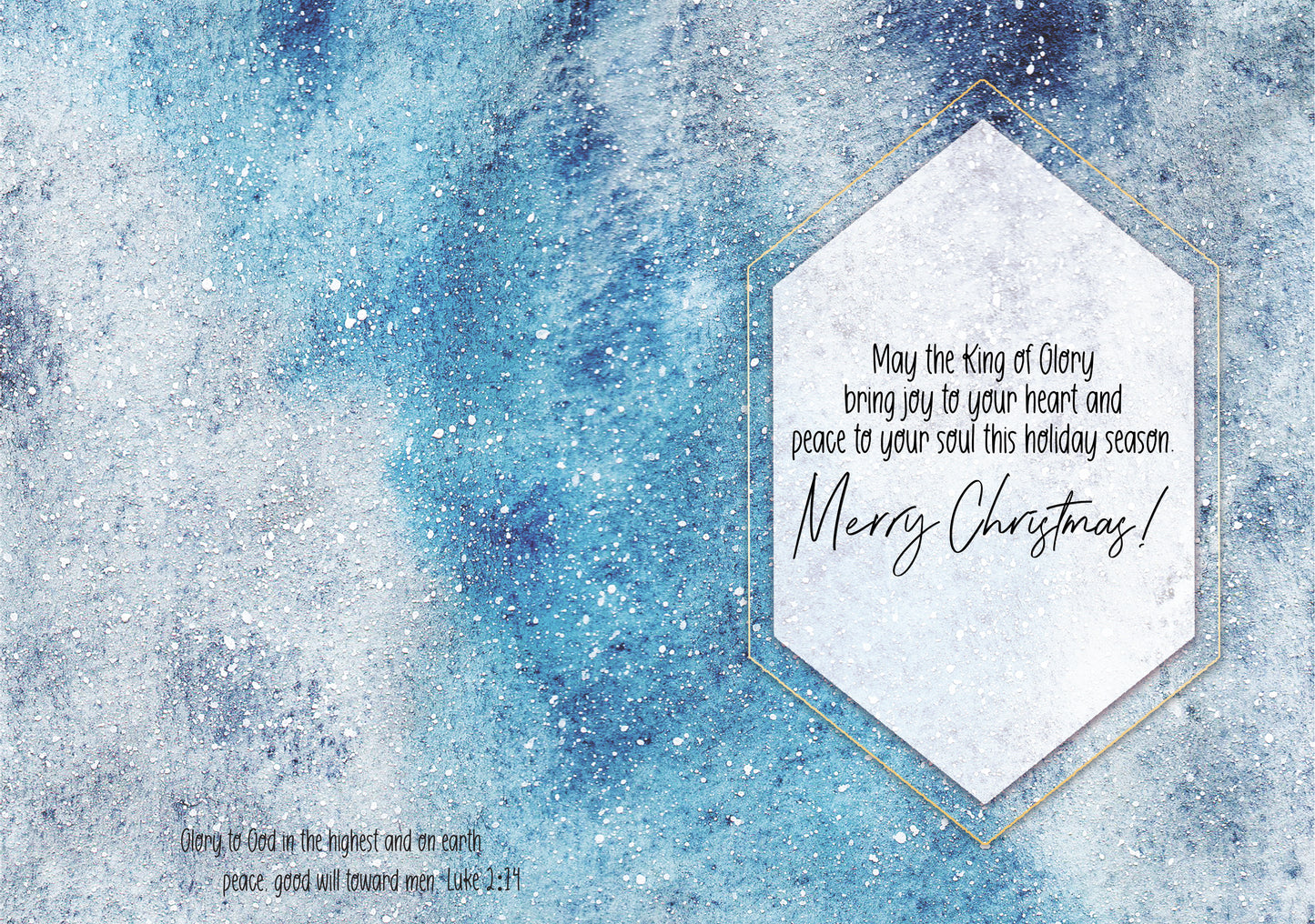 Blue Christmas Christian Card - Includes 25 cards