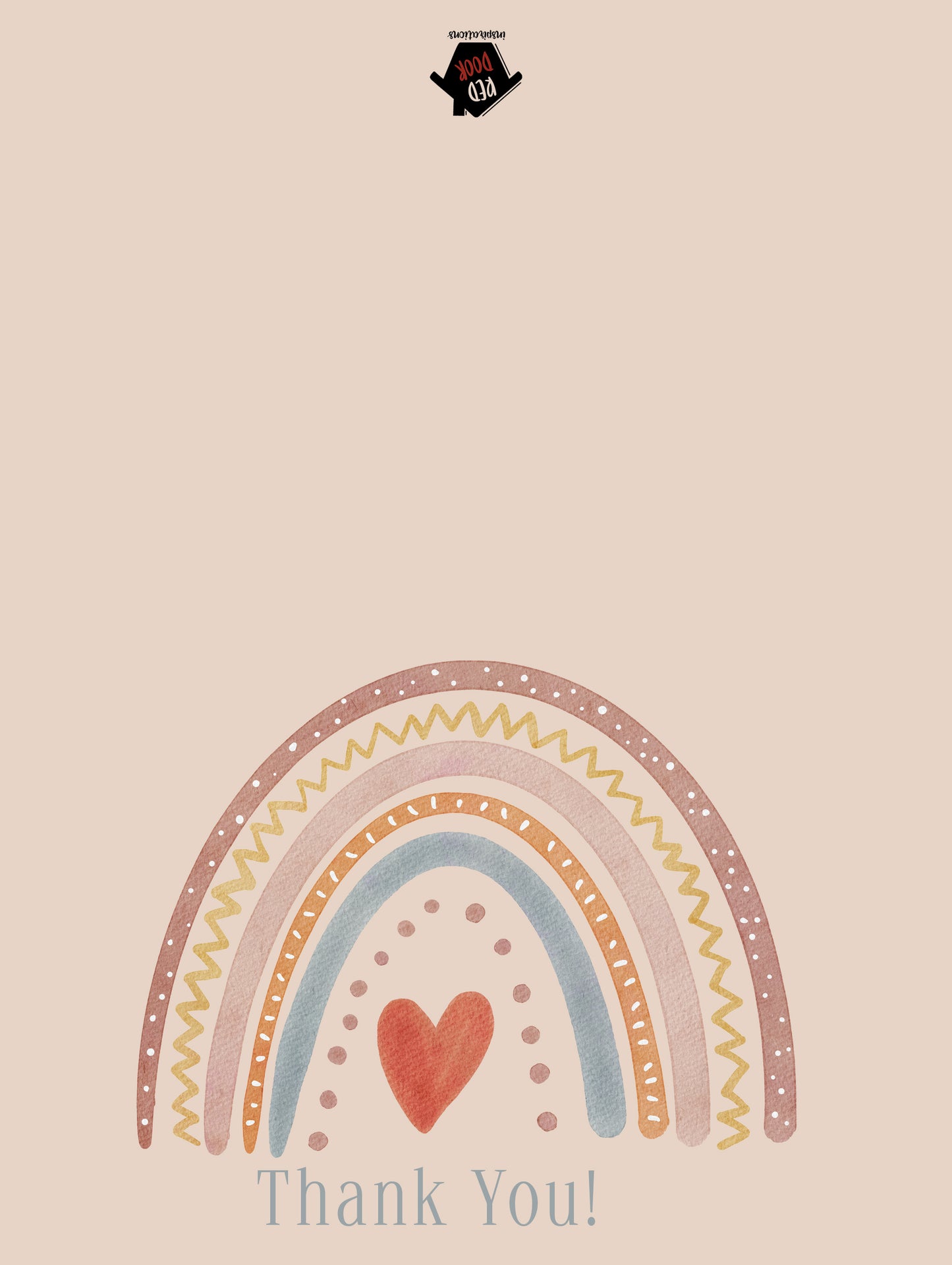 Boho Rainbow Thank You - Includes 25 cards