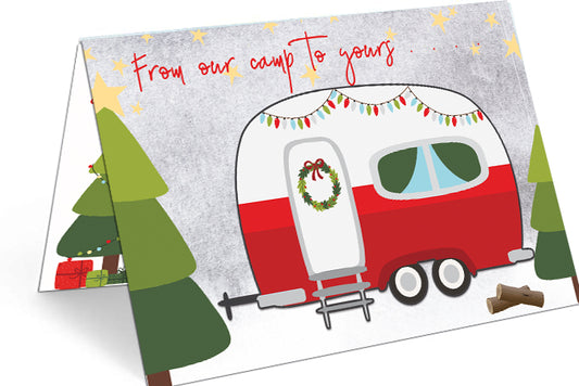 Camper Christmas Card - Includes 20 cards