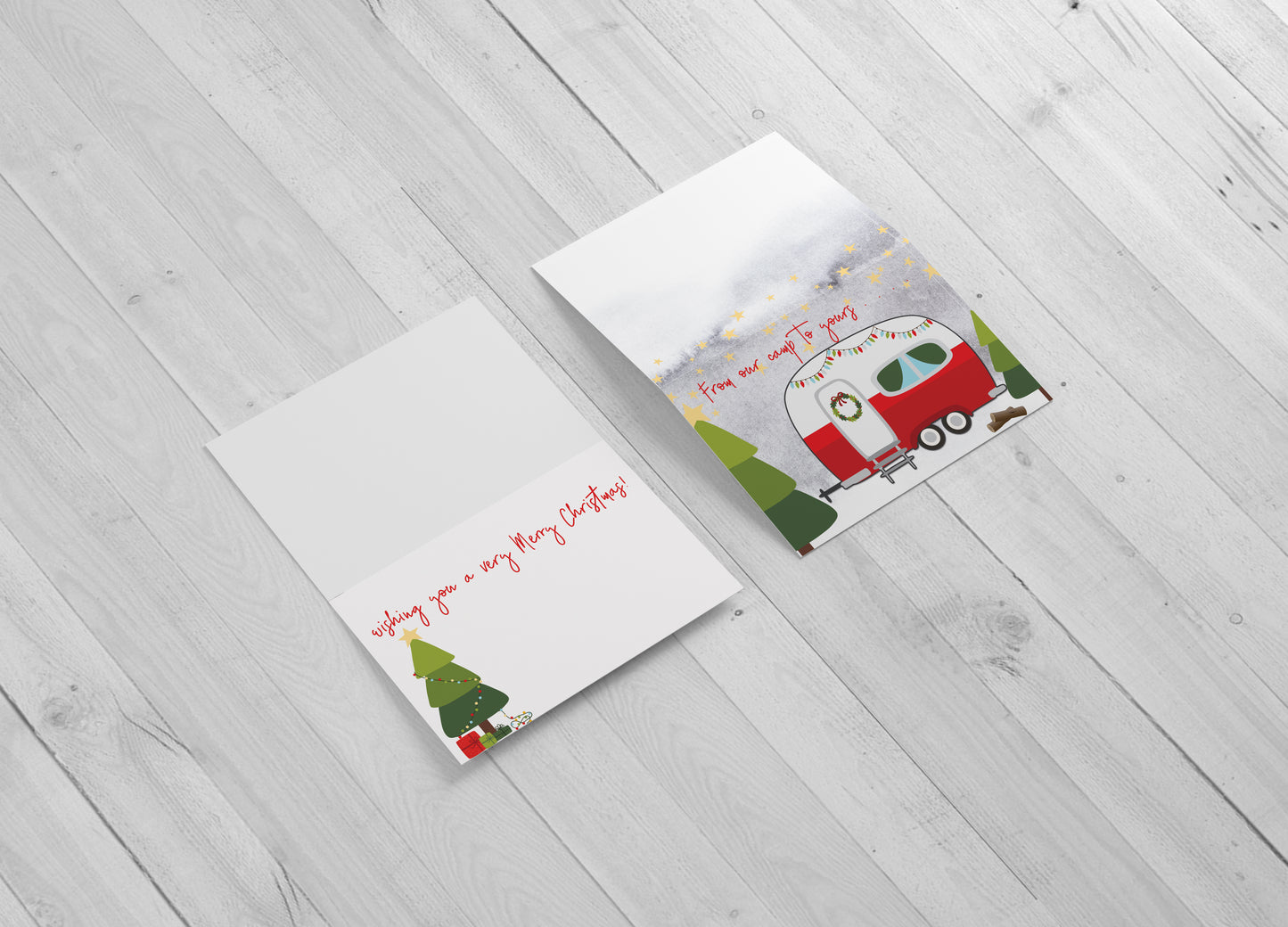 Camper Christmas Card - Includes 20 cards