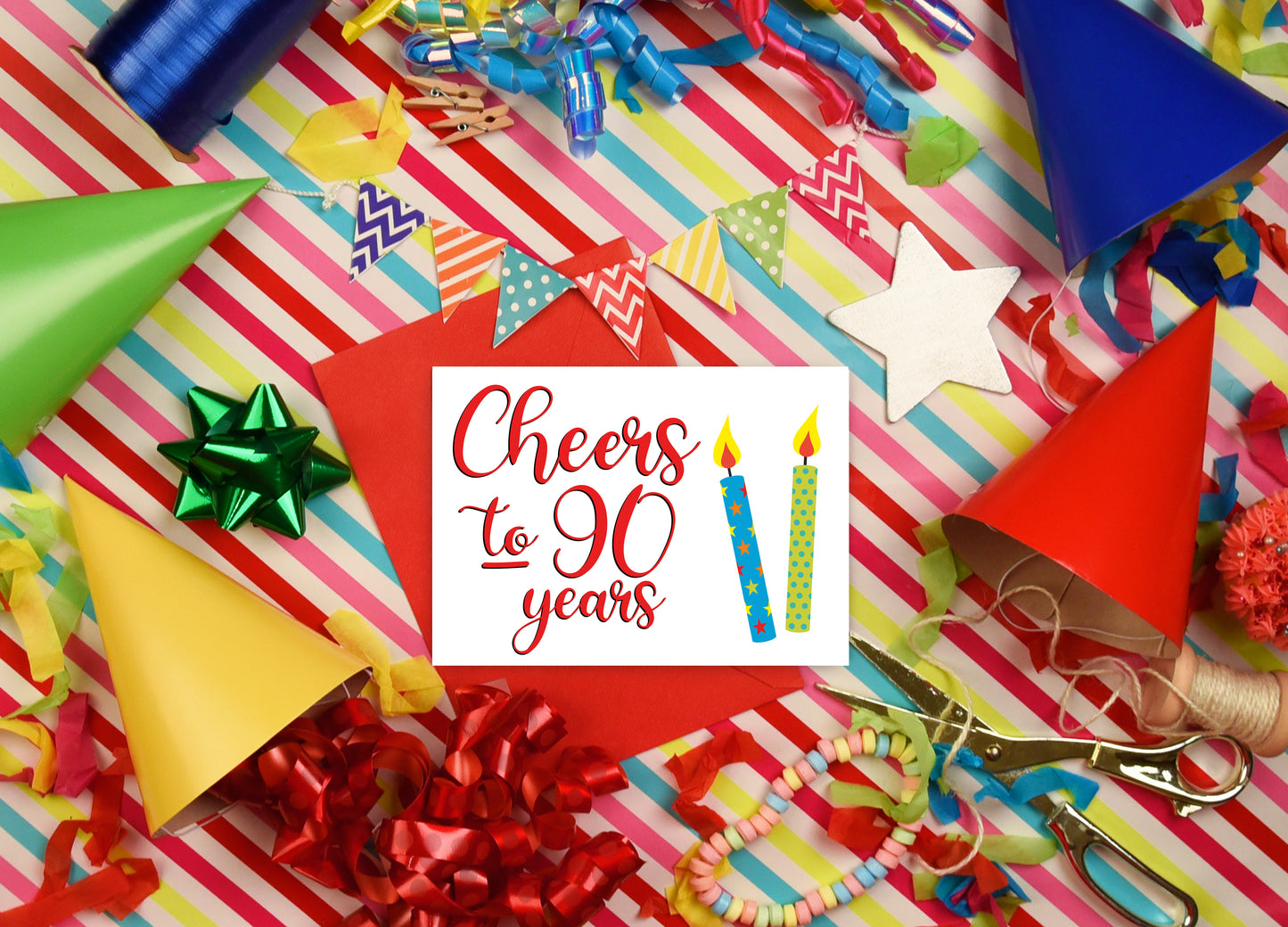 Cheers to 90 Years - Single Card