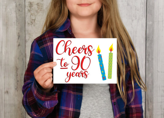 Cheers to 90 Years - Single Card