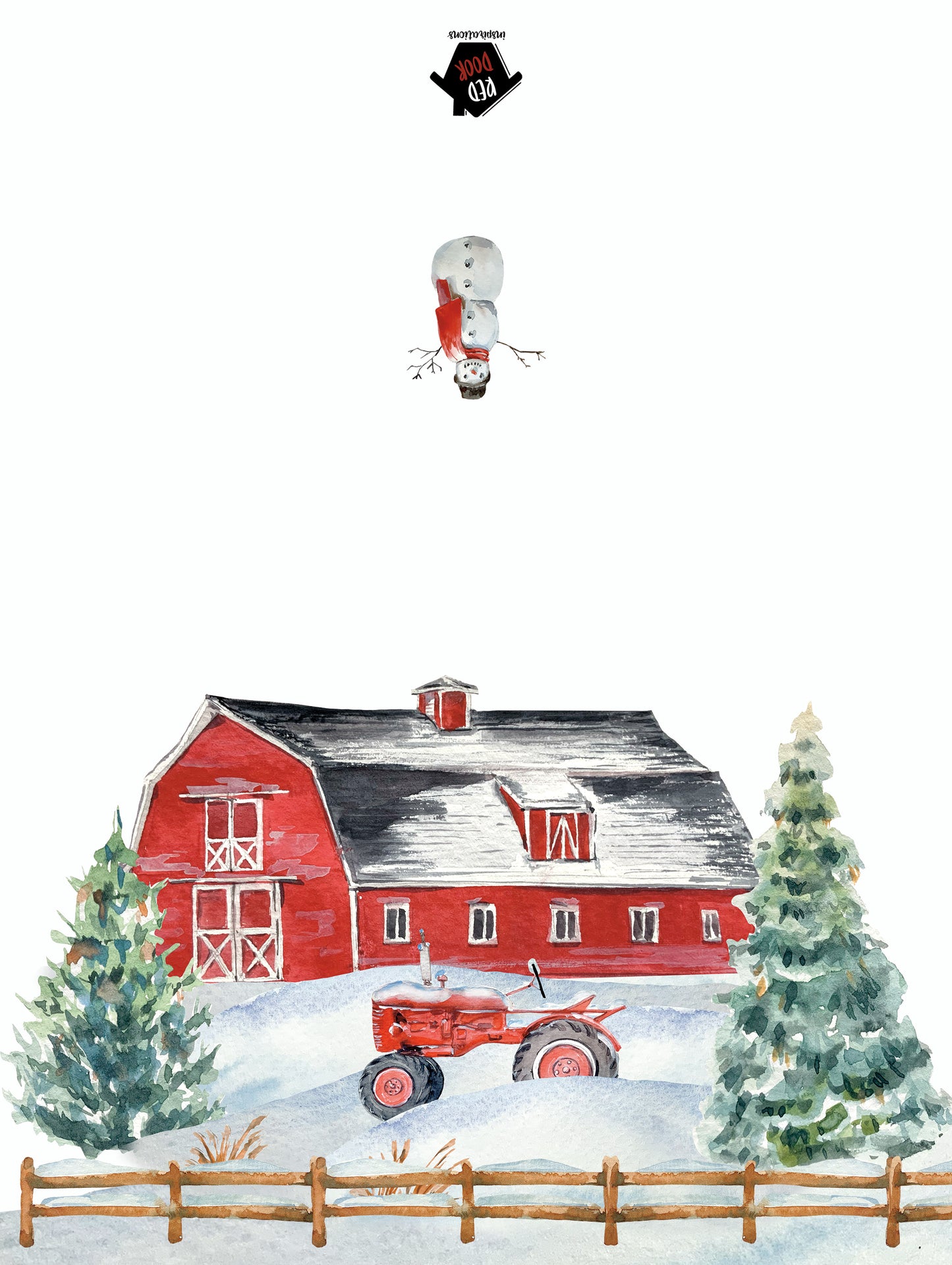 Barn Christmas Card - Includes 20 cards