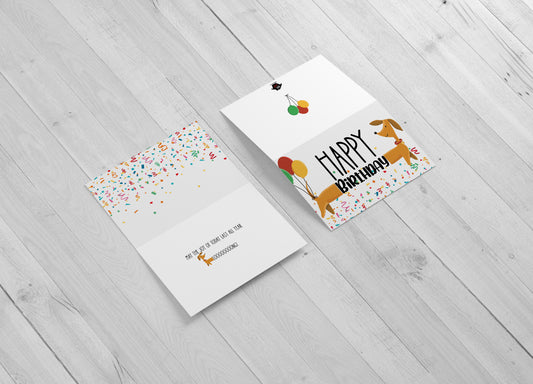 Dachshund Happy Birthday - Single Card