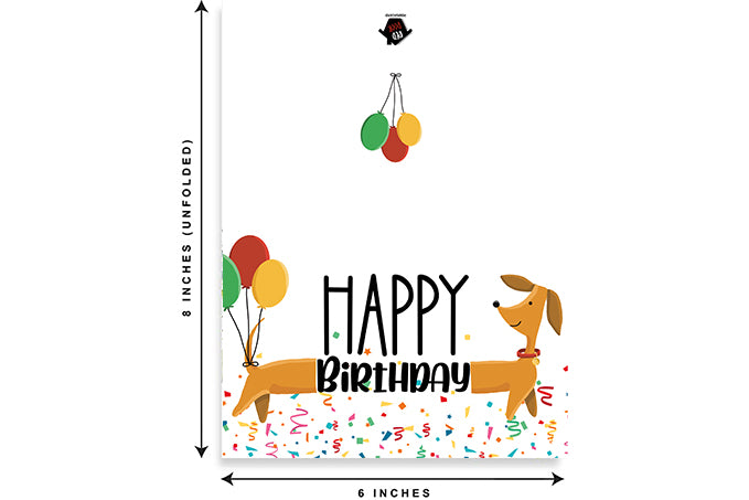 Dachshund Happy Birthday - Single Card