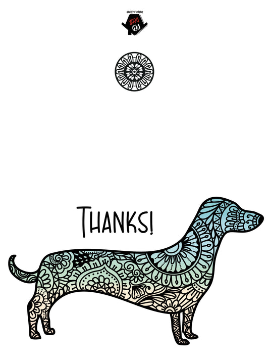 Dachshund Thank You - Includes 20 cards