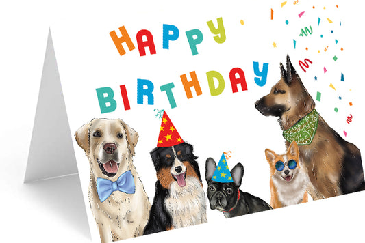 Dogs Happy Birthday - Single Card
