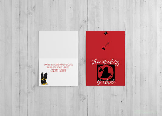 Fire Academy Graduation Card - Single Card