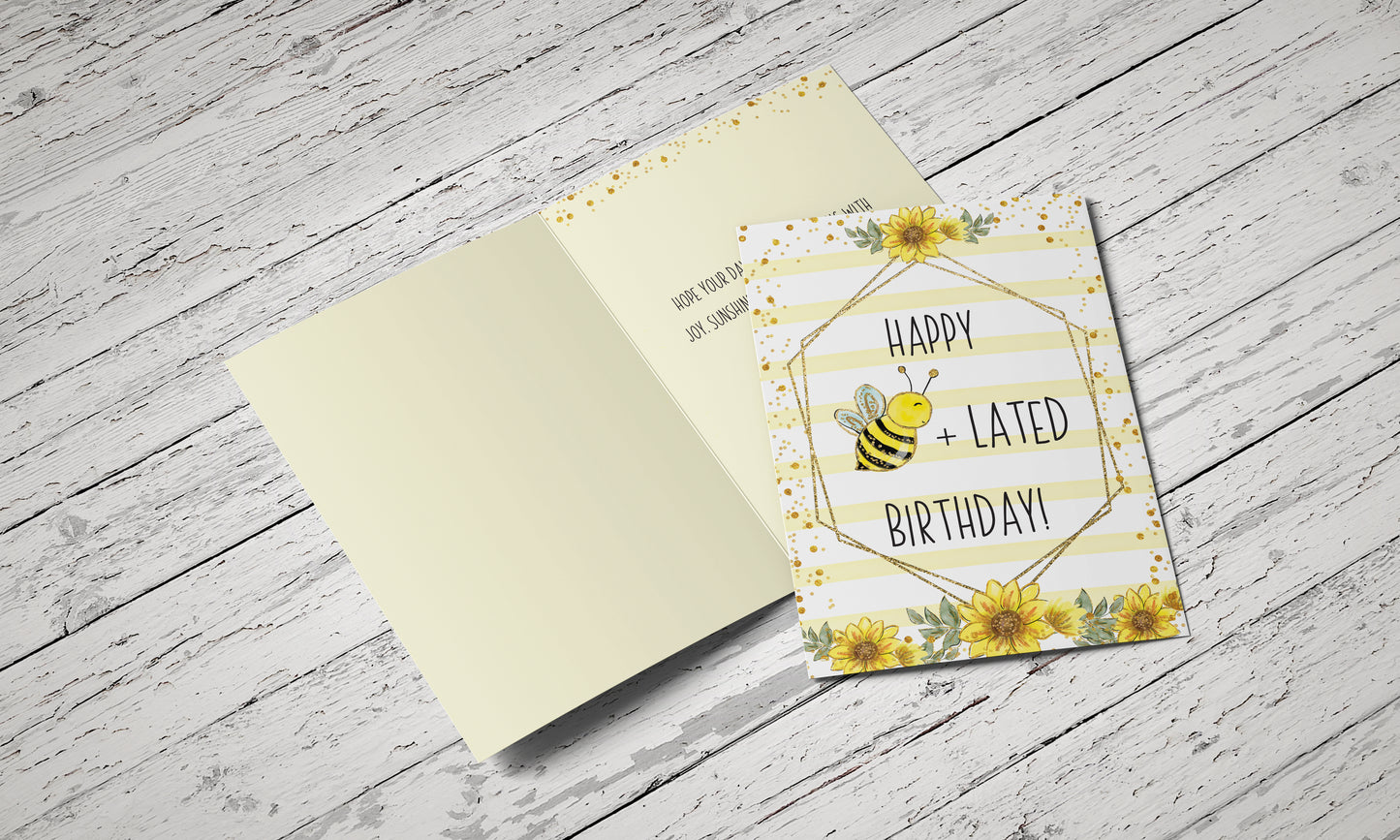 Bee-lated Birthday Single Card