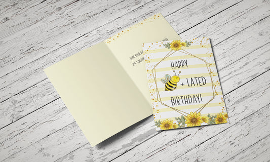 Bee-lated Birthday Single Card