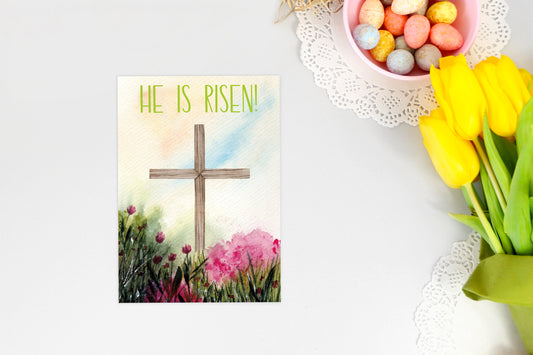 Watercolor Easter He is Risen - Included 20 cards
