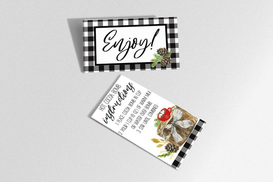 Hot Cocoa Bomb Instructions Card - 50 cards