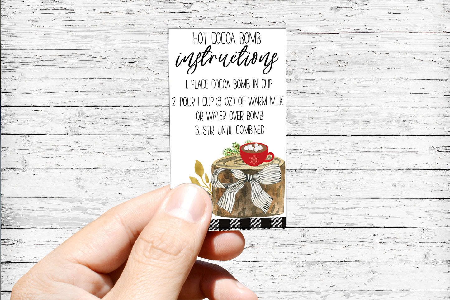 Hot Cocoa Bomb Instructions Card - 50 cards