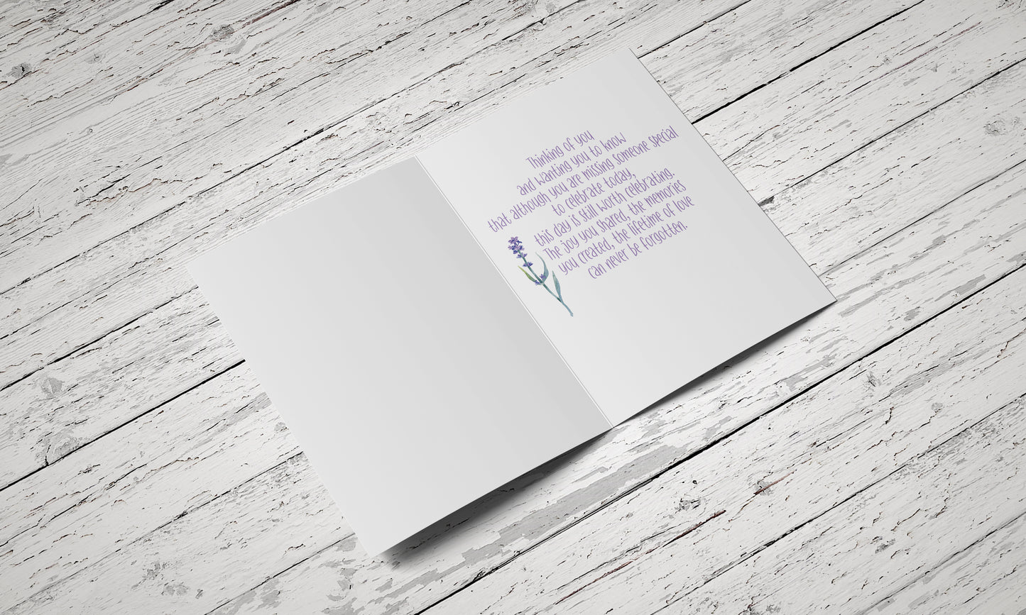 Fundraiser In Remembrance Widow Anniversary Card - Single Card