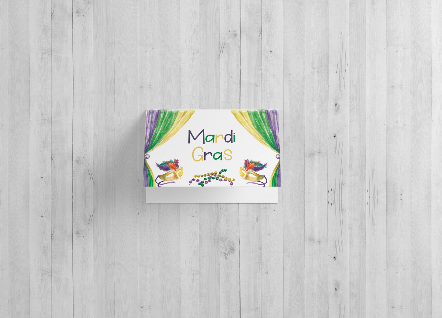 Mardi Gras Greeting Card - Includes 20 cards