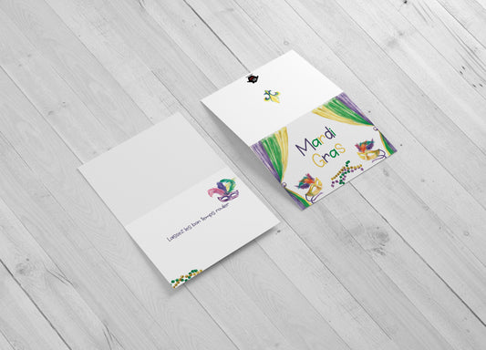 Mardi Gras Greeting Card - Includes 20 cards