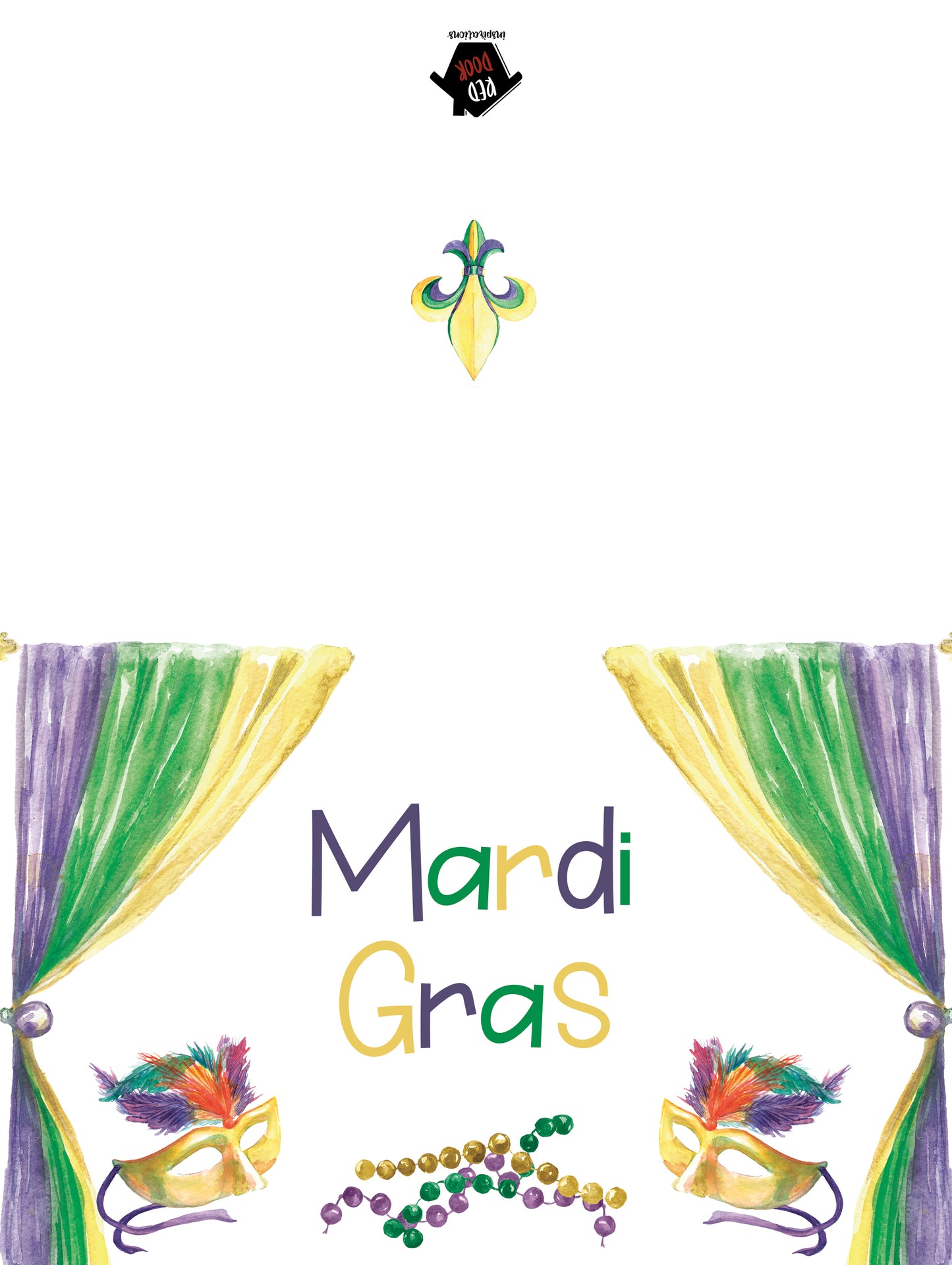 Mardi Gras Greeting Card - Includes 20 cards