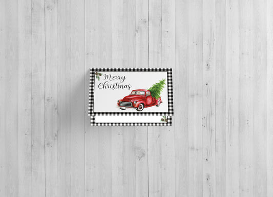 Red Truck Christmas Card - Included 25 cards