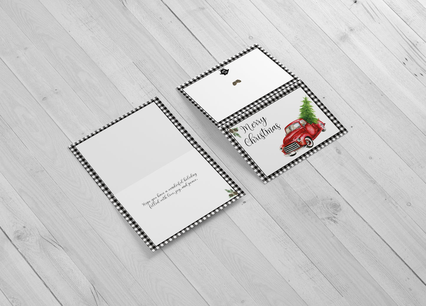 Red Truck Christmas Card - Included 25 cards