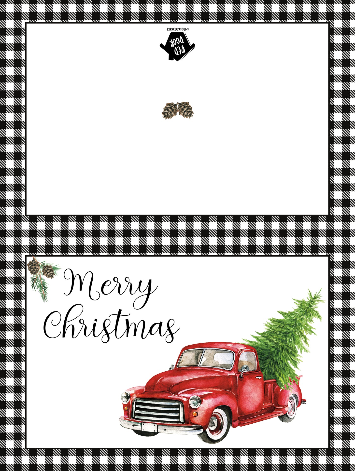 Red Truck Christmas Card - Included 25 cards