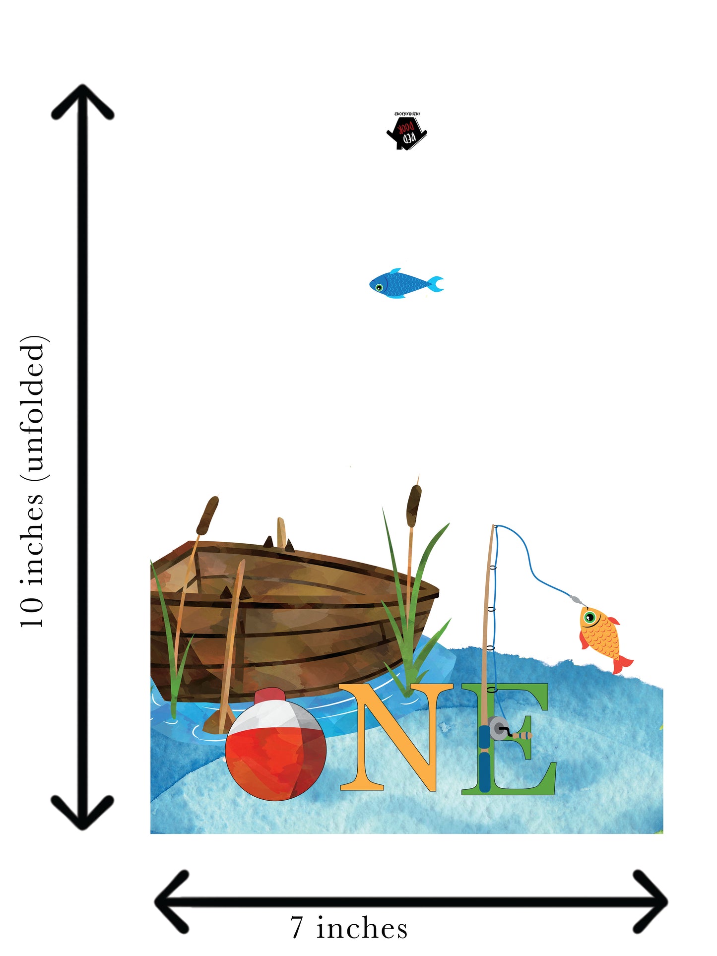 ONE Fishing Birthday Card - Single Card