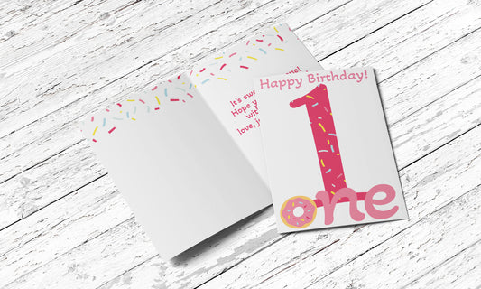 ONE Sweet Birthday Card - Single Card