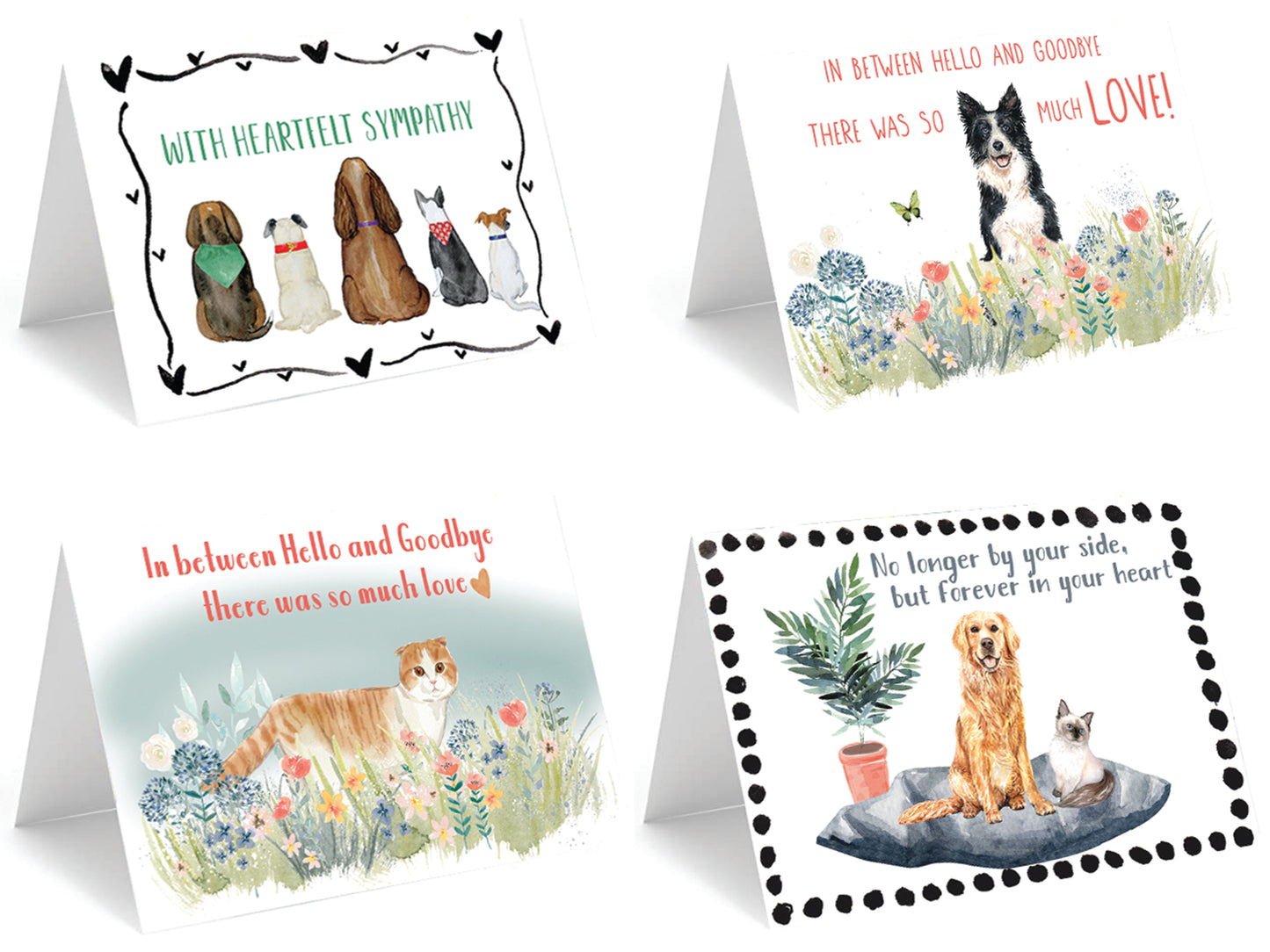 Pet Sympathy Variety Pack- 4 designs Includes 20 cards