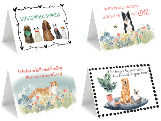 Pet Sympathy Variety Pack- 4 designs Includes 20 cards