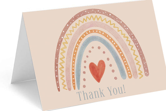 Boho Rainbow Thank You - Includes 25 cards