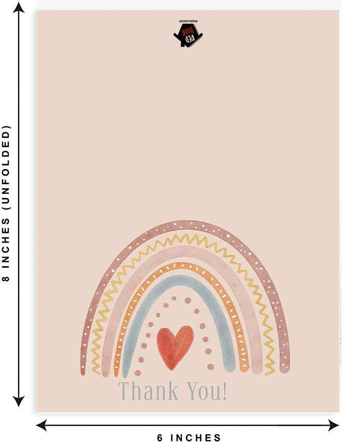 Boho Rainbow Thank You - Includes 25 cards