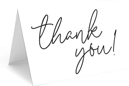Black and White Thank You - Includes 20 cards